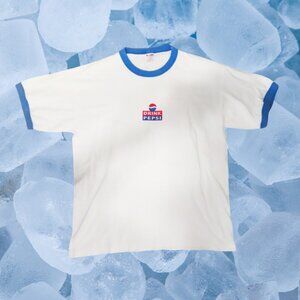 Vintage 80s Drink Pepsi Short Sleeve Ringer T-Shirt Size XL